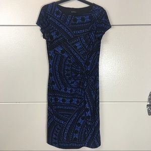 Ellen Tracy Short Sleeved Blue/Black Dress Size 8